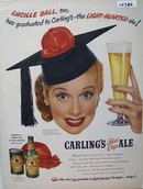 Carlings RED Cap Ale & Lucille Ball Ad 1951