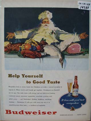 Budweiser Christmas Ad 1948
