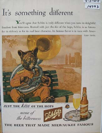Schlitz Something Different Ad 1944