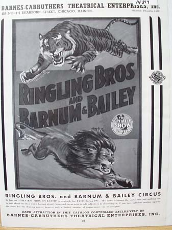 Ringling Bros Circus Ad 1957