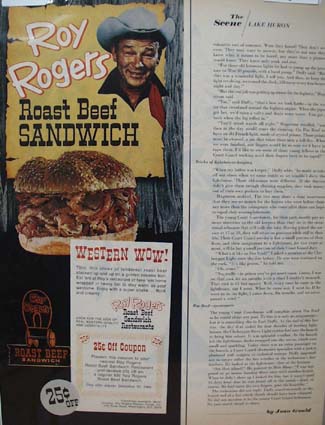 Roy Rogers Roast Beef Sandwich Ad 1968