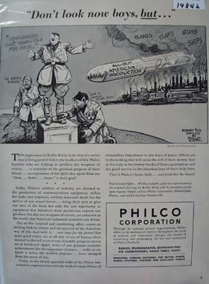 Philco Don't Look Now Ad 1942