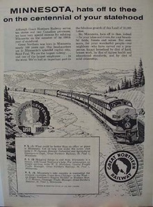 Great Northern RR Minnesota Ad 1958