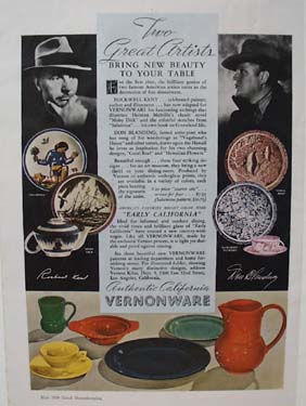 Vernonware Dishes Great Artists Ad 1939