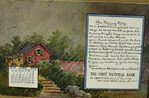 Calendar April 1910 Bank Postcard,