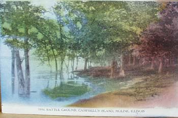 Battle Ground, Campbells Island, Moline postcard.