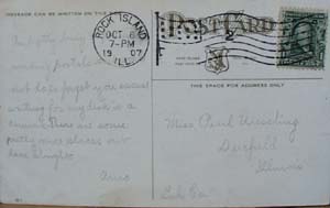 City Hall Moline Illinois postcard, 1907 postcard