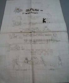 1936 Rules of the House embroidery on Nearlinen,