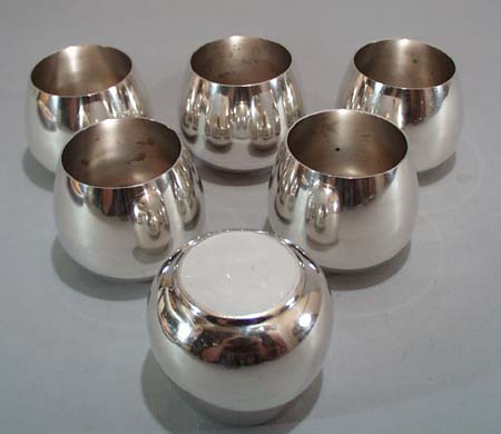 Set of 6 Wm Rogers roly poly glasses.