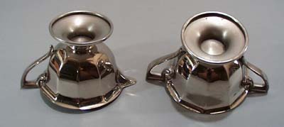Wide panel cream & sugar with chipendale style handles