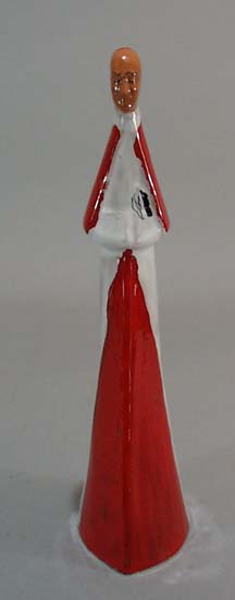 Red clay Italian Cardinal religious figurine.