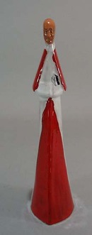 Red clay Italian Cardinal religious figurine.