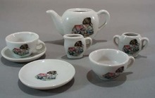 Childs toy Tea set, Hollie little girl & dog.