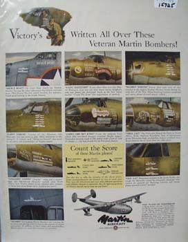 Martin Aircraft Victory Bombers 1944 Ad