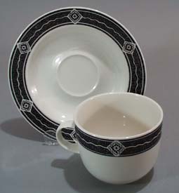 Majesticware Black Diamond Cup and Saucer.