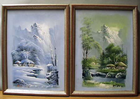 Pr of Sim JH paintings, These look oriental