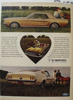 Ford Mustang Three Ways Ad 1966