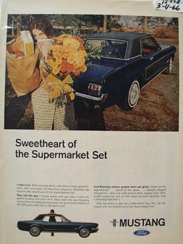 Ford Mustang Sweetheart of Supermarket Ad 1966