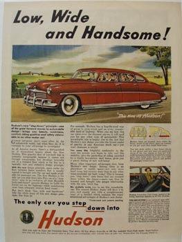 Hudson Low Wide & Handsome Ad 1948
