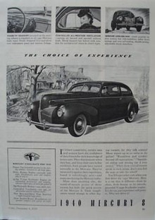 Mercury 8 Choice of Experience Ad 1939
