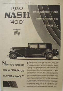 Nash Superior Performance Ad 1930 ad.
