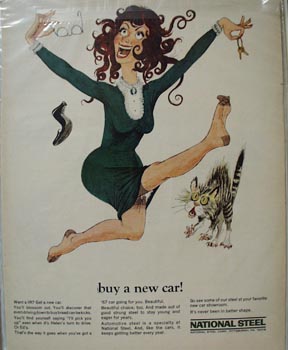 National Steel Woman Buys Car Ad 1967