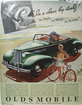 Oldsmobile Class by Itself Ad 1937