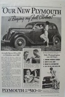 Plymouth Buying my Fall Clothes Ad 1935