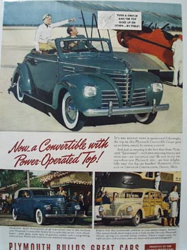 Plymouth With Power Operated Top Ad 1939