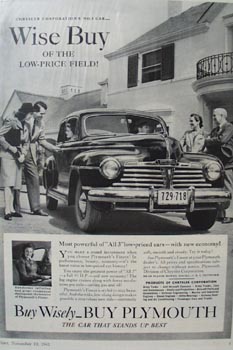 Plymouth Wise Buy Ad 1941