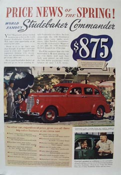 Studebaker Price News of Spring Ad 1938