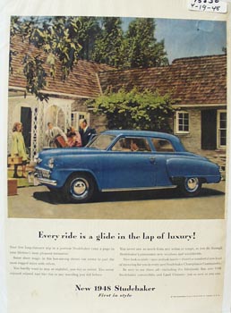 Studebaker Ride in lap of Luxury Ad 1948