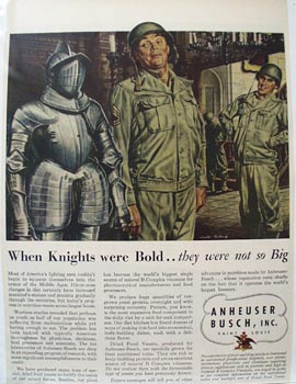 Anheuser Busch When Knights were Bold Ad 1945