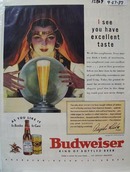 Budweiser Have Excellent Taste Ad 1937