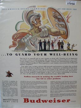 Budweiser Guard Your Well Being Ad 1942
