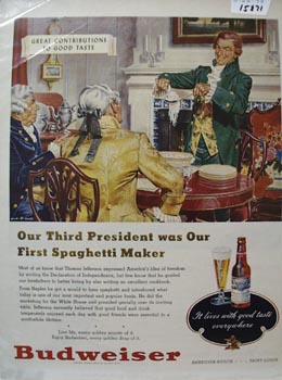 Budweiser Our Third President Ad 1948