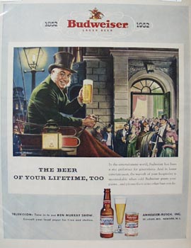 Budweiser Gentleman in Carriage Ad 1952