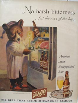 Schlitz Beer No harsh Bitterness Ad 1946