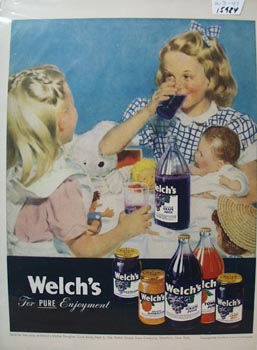 Welch's Juice And Girls With Dolls Ad 1947