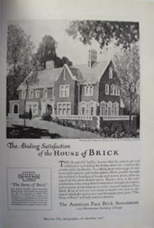 American Face Brick Abiding Satisfaction Ad 1920