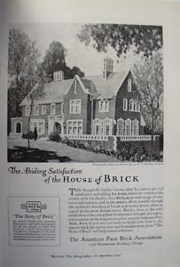 American Face Brick Abiding Satisfaction Ad 1920