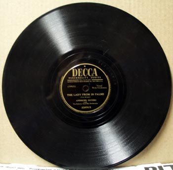 Decca 78rpm The turntable song by the Andrews Sisters