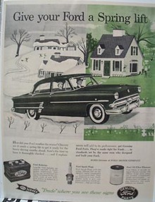 Ford Parts Give Your Ford Spring Lift Ad 1954