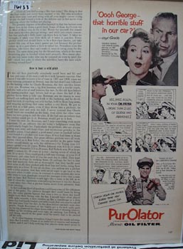 PurOlator Oil Filter George Burns Ad 1952