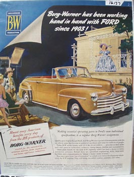 Borg Warner Hand in Hand with Ford Ad 1948