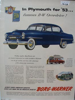 Borg Warner In Plymouth for '53 Ad 1953