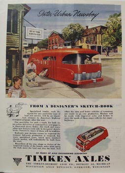 Timken Axle Inter Urban Newsboy Ad 1945