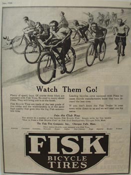 Fisk Bicycle Tires Watch Them Go Ad 1926