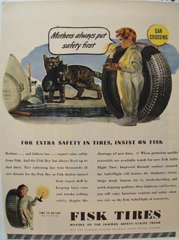 Fisk Tires Mothers Put Safety First Ad 1945