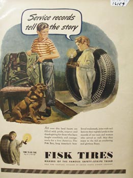 Fisk Tires Service Records Tell Story Ad 1945